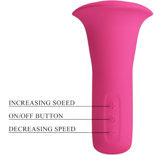 Vibrator PrettyLove - Clyde, pentru stimularea clitorisului, 12 functii de vibratie, 11.5 cm, roz
