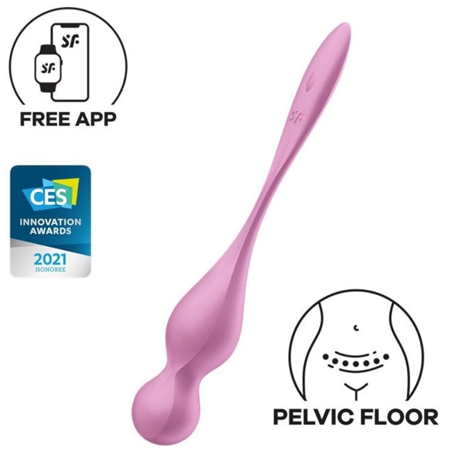 Vibrator SATISFYER - LOVE BIRDS, pentru exercitii Kegel, 12 functii de vibrare, roz