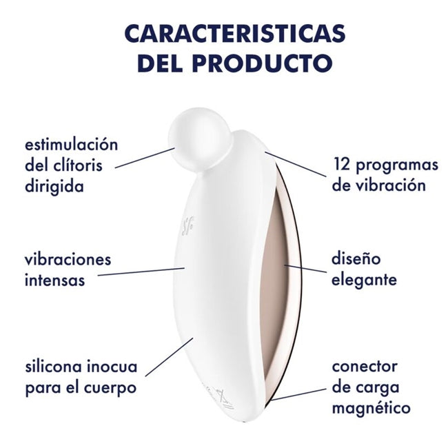 Vibrator SATISFYER - SPOT ON 2 cu incarcare USB, din silicon, 12 functii de vibrare