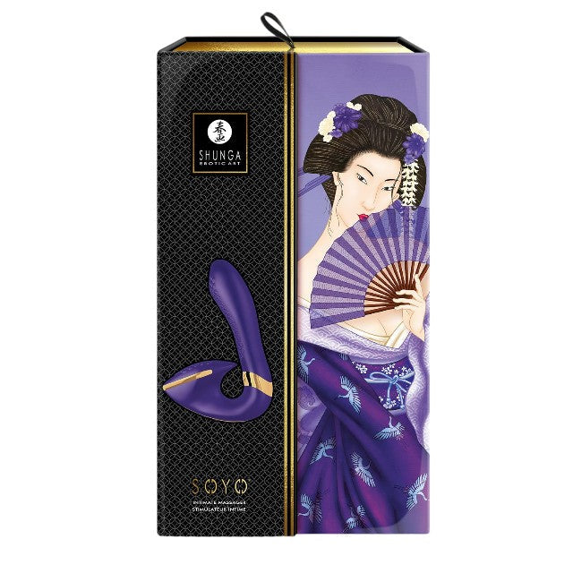 Vibrator Shunga - Soyo Purple, o stimulare perfecta a clitorisului si punctului G, 17 cm, mov