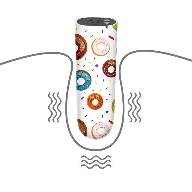 Vibrator tip Bullet LoveToy - Donut Massager, pentru stimularea clitorisului, 8.5 cm, alb