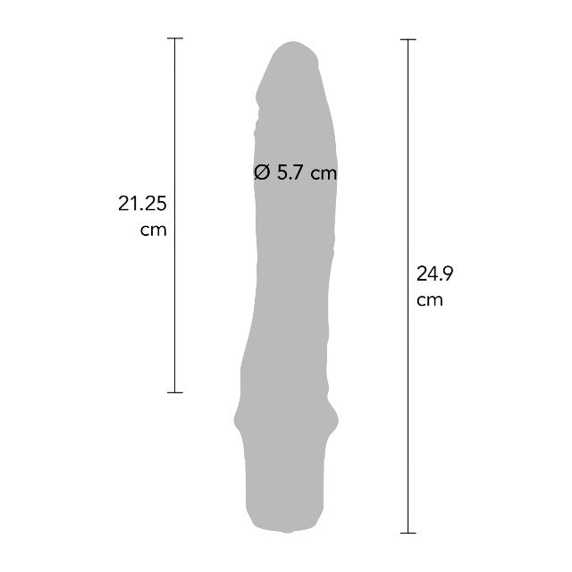 Vibrator TOYJOY Get Real - Classic Large Vibrator, din silicon, 7 funcții de vibrație, rezistent la apă, 24.9 cm, mov