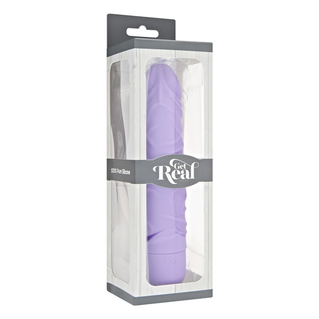 Vibrator TOYJOY Get Real Classic Original Vibrator, 7 funcții de vibrație, rezistent la apă, lungime 20.1 cm, culoare mov