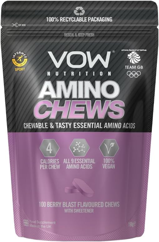 Vow Nutrition Amino Chew Berry Blast 100 Tabs - Out of Date
