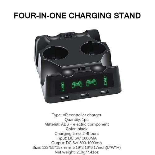 VR Controller Charger USB Four Slots Indicator