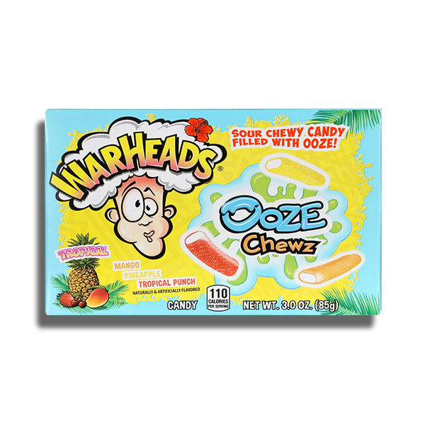 Warheads Ooze Chews Tropical Ropes 12 x 85g (case) - Out of Date