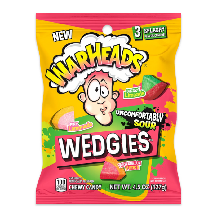 Warheads Sour Wedgies 12 x 127g (case) - Out of Date