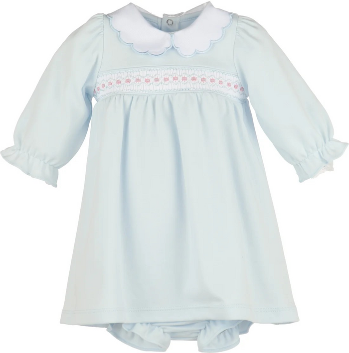 Warm Winter Home Smock Dress - Blue
