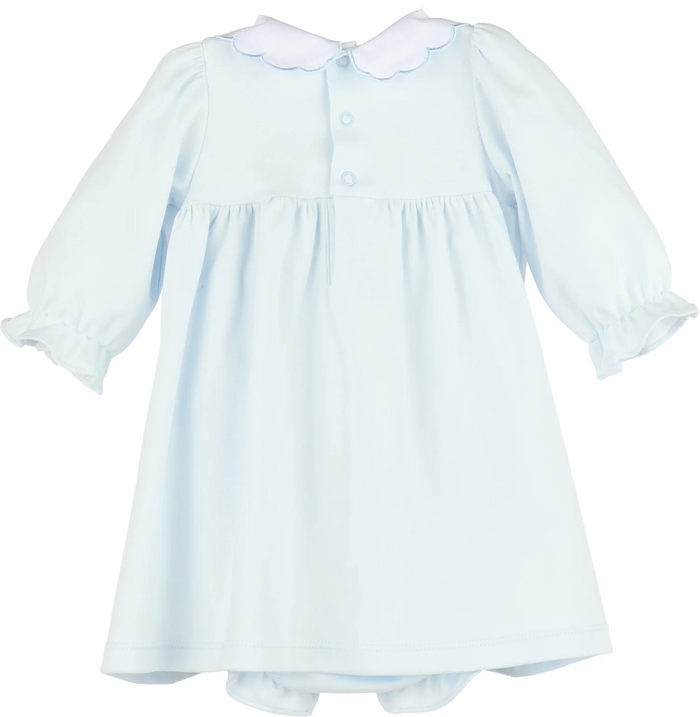 Warm Winter Home Smock Dress - Blue