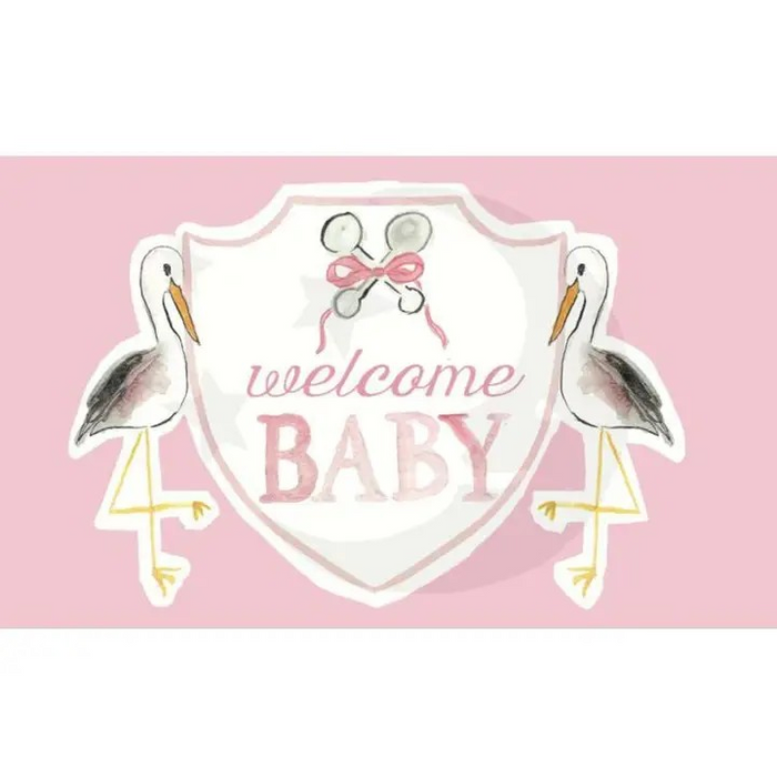 Celebrate the arrival of your new bundle of joy with our adorable Welcome Baby Stork Flag. Available in pink or blue, this flag is the perfect way to announce and welcome your little one. A charming addition to any home, our flag is a cheerful sign of new beginnings.