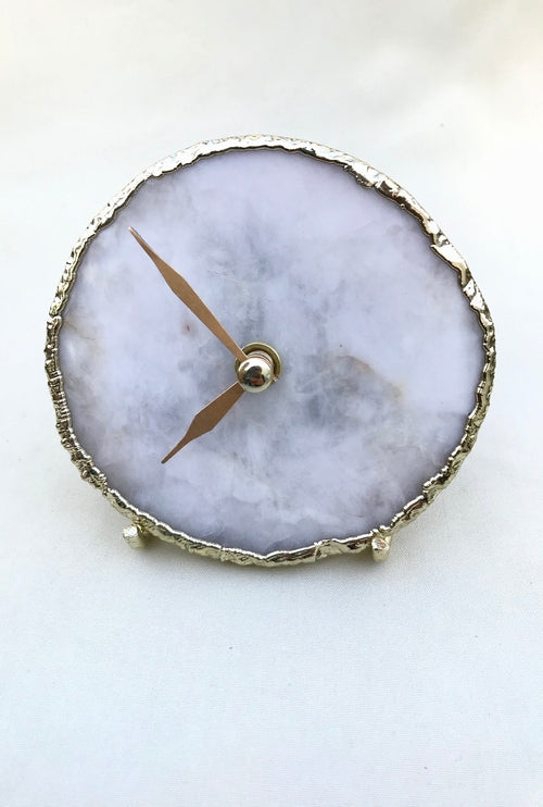 White Agate Desk/Wall Clock