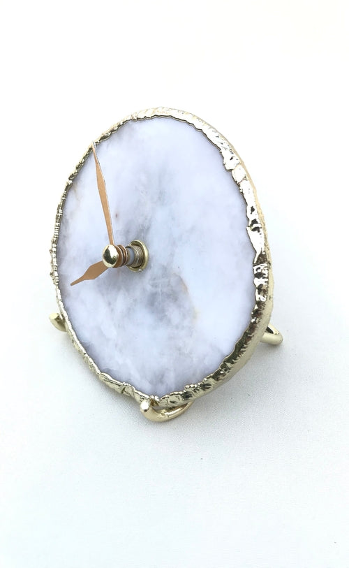 White Agate Desk/Wall Clock