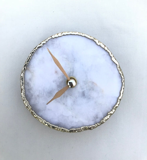 White Agate Desk/Wall Clock