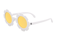 Say hello to the sweetest shades of the season! Featuring crisp white frames and warm yellow mirrored lenses, these standout sunnies are turn every sunny day into a blooming adventure and are perfect for little trendsetters who love to shine. From playground playdates to family vacations, they add a touch of fun and a little extra magic to every sunny moment. Each pair of sunglasses comes with a microfiber storage bag that doubles as a cleaning cloth to keep your little one’s shades safe and clean.