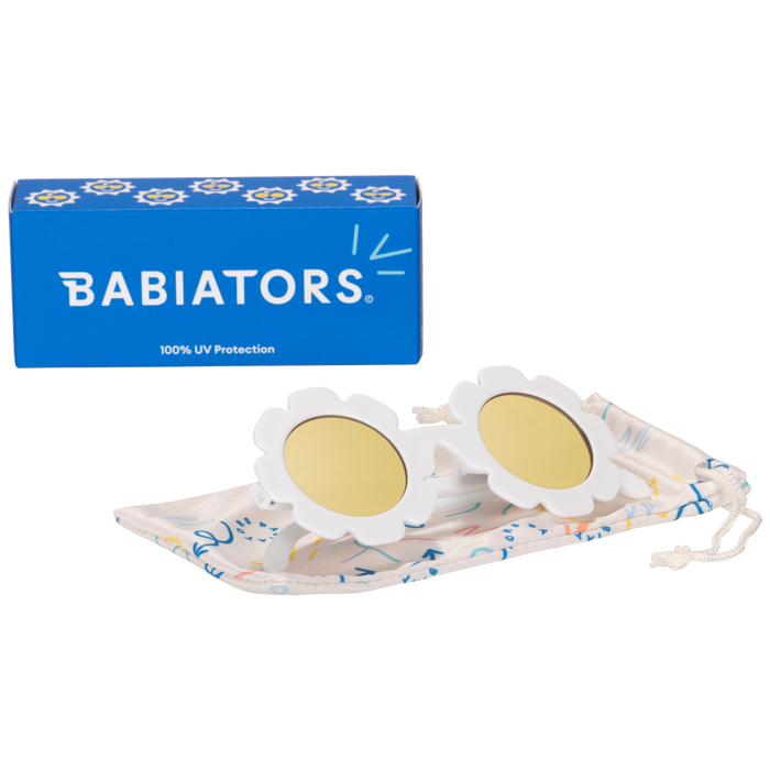 Each pair of sunglasses comes with a microfiber storage bag that doubles as a cleaning cloth to keep your little one’s shades safe and clean.