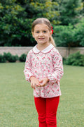 The Proper Peony’s Zinnia Blooms Tunic Set brings radiant red zinnias to life on a soft, light pink knit tunic paired with vibrant red leggings. Designed for infant girls, this set blends comfort and festive charm, making winter holidays unforgettable and effortlessly joyful!